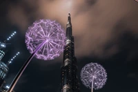 Descarga el impresionante fondo de pantalla nocturno de Burj Khalifa