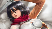 Découvrez le Fond d'Écran de Mikasa Ackerman d'Attack on Titan