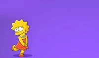 Fonds d'écran vibrant de Lisa Simpson en violet