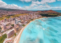 Vue Aérienne Éblouissante de Honolulu, Hawaï