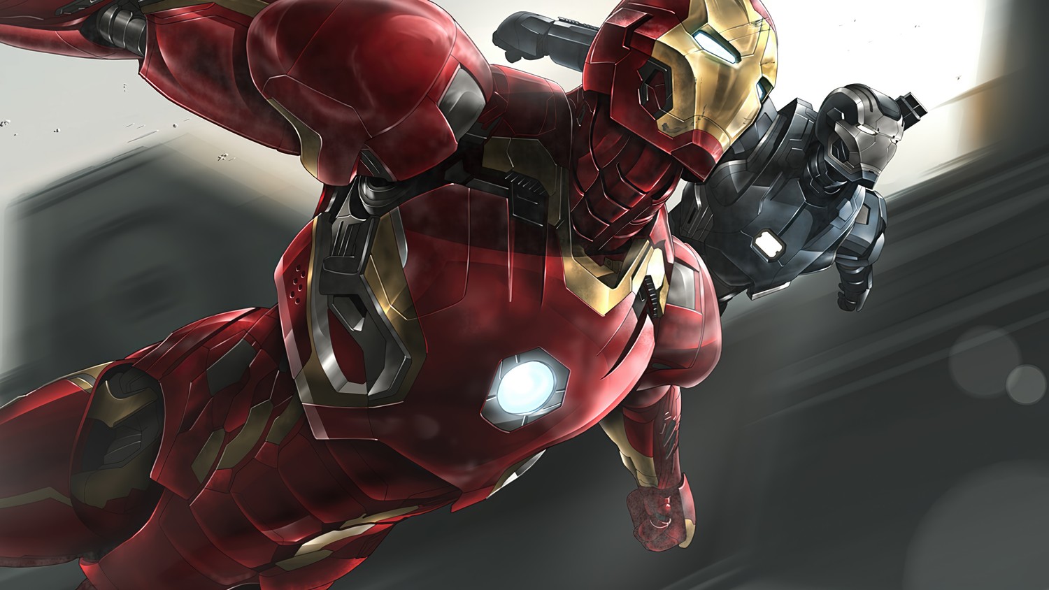 High-Quality Iron Man and War Machine Wallpaper.