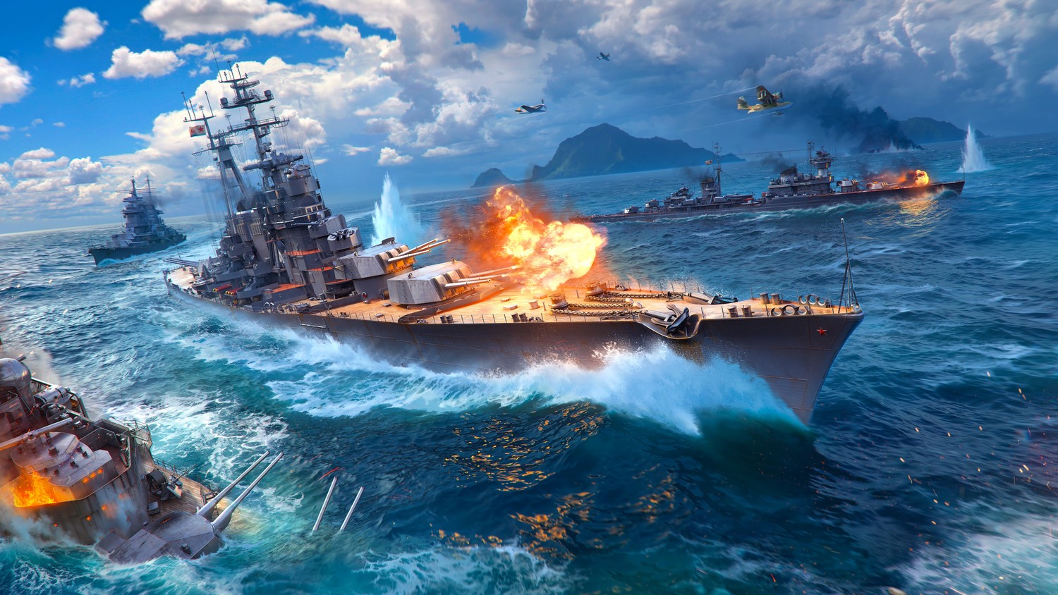 Stunning Battleship Action Wallpaper