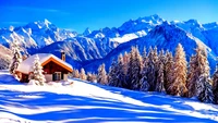 Hermoso Paisaje Invernal con Montañas Nevadas