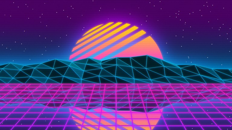 Download Stunning Neon Sunset Wallpaper