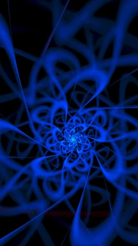 Descarga Impresionante Fondo de Pantalla de Arte Fractal Azul Eléctrico