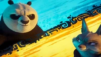 Stunning Kung Fu Panda 4 Wallpaper Featuring Po and Zhen