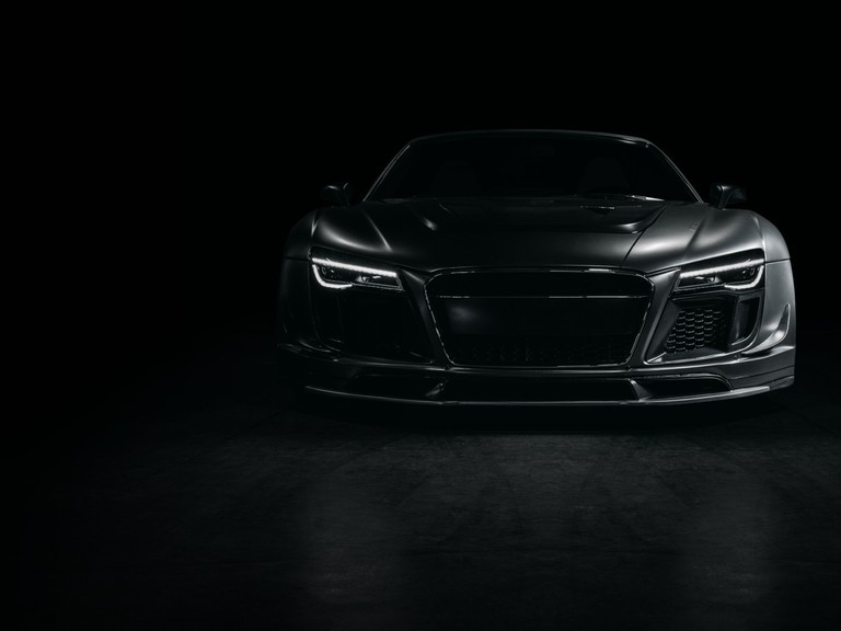 Download the Ultimate Black and White Audi R8 Wallpaper