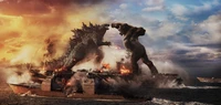 Téléchargez Un Superbe Fond d’Écran de la Bataille Godzilla vs. Kong