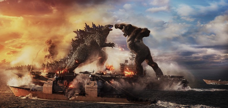 Download Stunning Godzilla vs. Kong Boss Fight Wallpaper