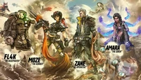 Epic Borderlands 3 Wallpaper with FL4K, Moze, Zane, and Amara