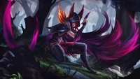 Impresionante fondo de pantalla de Xayah de League of Legends