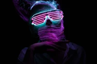 Download Our Creative Neon Glasses Wallpaper in 5K