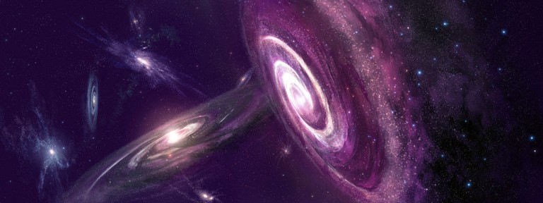 Explore the Beauty of the Purple Galaxy Wallpaper