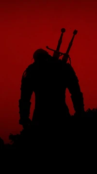 Téléchargez le Fond d'Écran Épique de Silhouette de Geralt de Rivia