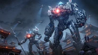 Explora el Épico Fondo de Pantalla de Mecha de Pacific Rim