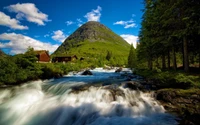 Scénario de Rivière de Montagne Éblouissante