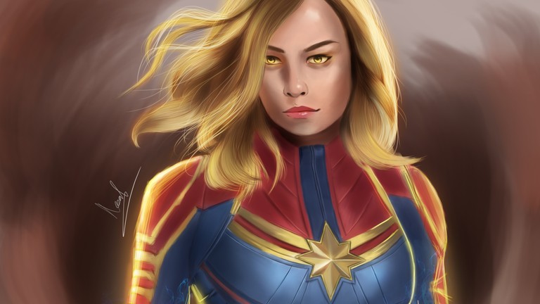 Stunning Captain Marvel Fan Art Wallpaper