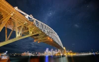 Descarga nuestro impresionante fondo de pantalla 4K del Puente de la Bahía de Sídney por la noche