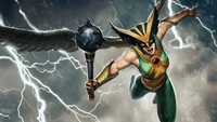 Hawkgirl in Action - Epic DC Superhero Wallpaper