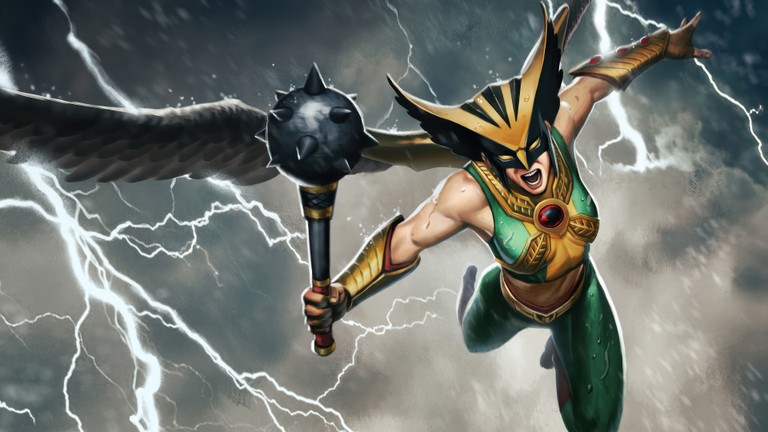 Hawkgirl in Action - Epic DC Superhero Wallpaper