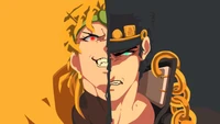 Fondo de Pantalla Minimalista de Dio Brando y Jotaro Kujo en 5K