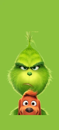 Grinch y Max: Divertido Fondo de Pantalla Navideño