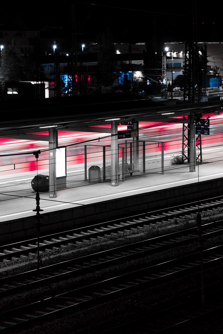 Explore the Vibrant Nightscape of Chicago's Urban Train Station