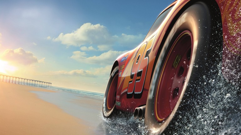 Lightning McQueen in Action - Pixar Cars Wallpaper