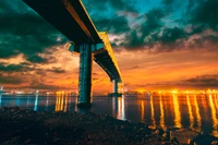 Pont Sergio Osmeña au coucher du soleil : Un fond d'écran 4K captivant