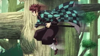 Tanjirou Kamado en acción - Fondo de pantalla gratis de Demon Slayer