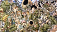 One Piece Wallpaper Featuring the Straw Hat Pirates