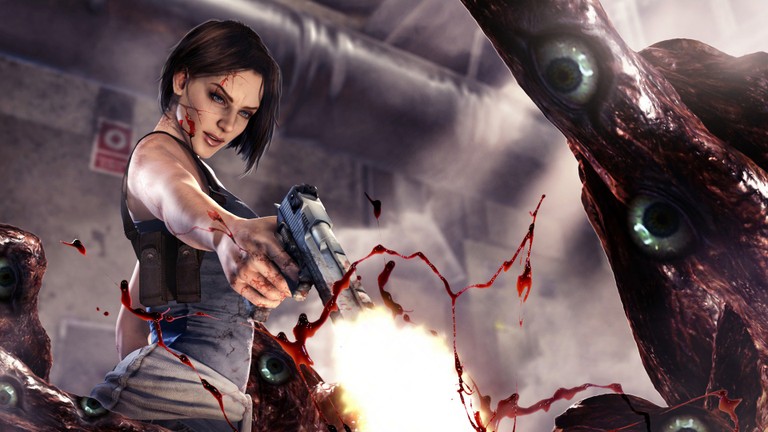 Explore the Intense Jill Valentine Wallpaper from Resident Evil 3 Remake