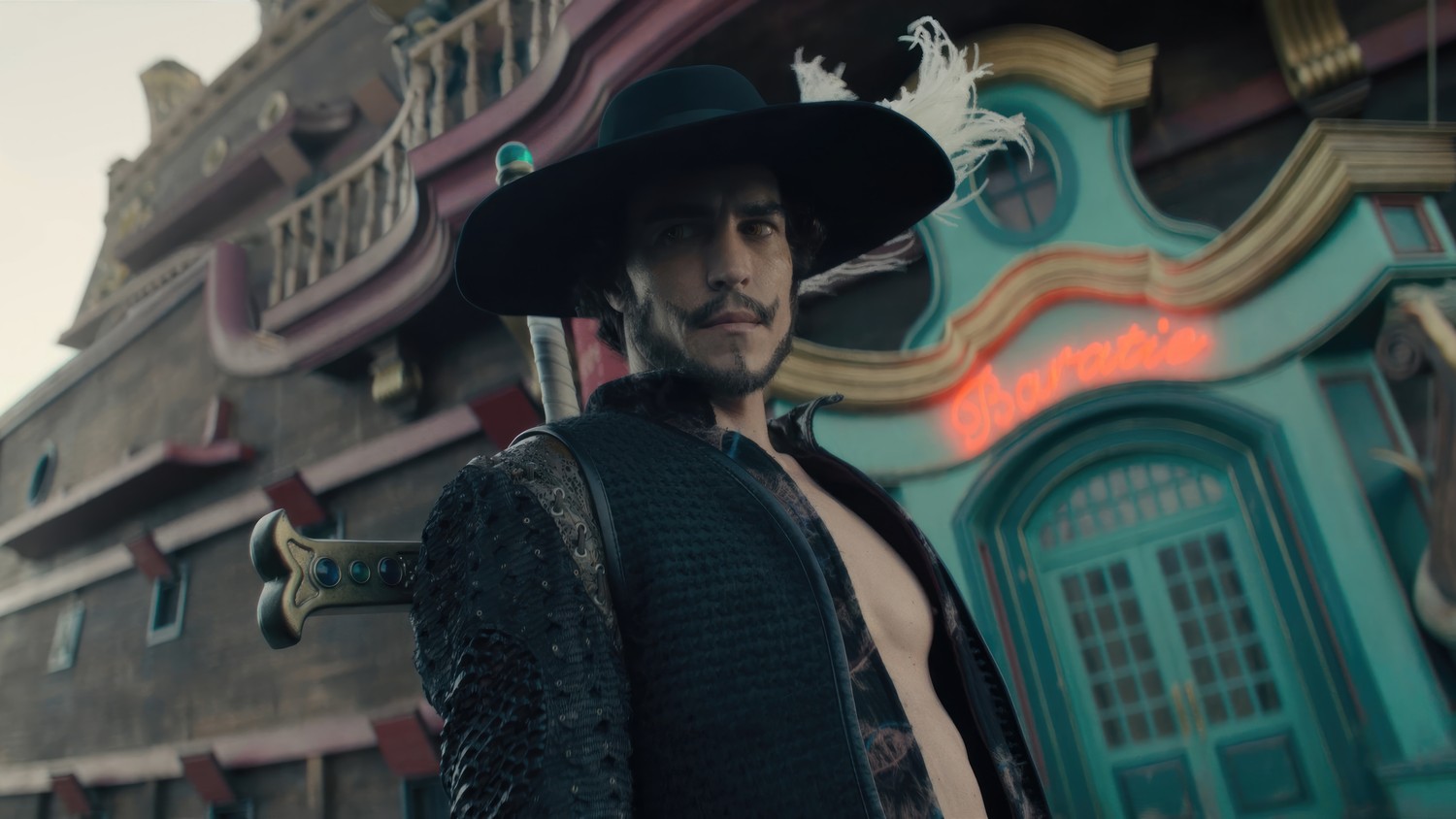 Stunning Dracule Mihawk Wallpaper from One Piece Live Action