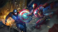 Superbe wallpaper Captain America contre Iron Man pour gamers et fans