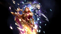 Fondo de pantalla impresionante de League of Legends: Leona y Diana