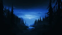 Explore Our Beautiful Nighttime Forest Wallpaper