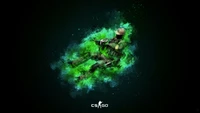 Download Stunning CS:GO Wallpaper Featuring Dark Green Effects