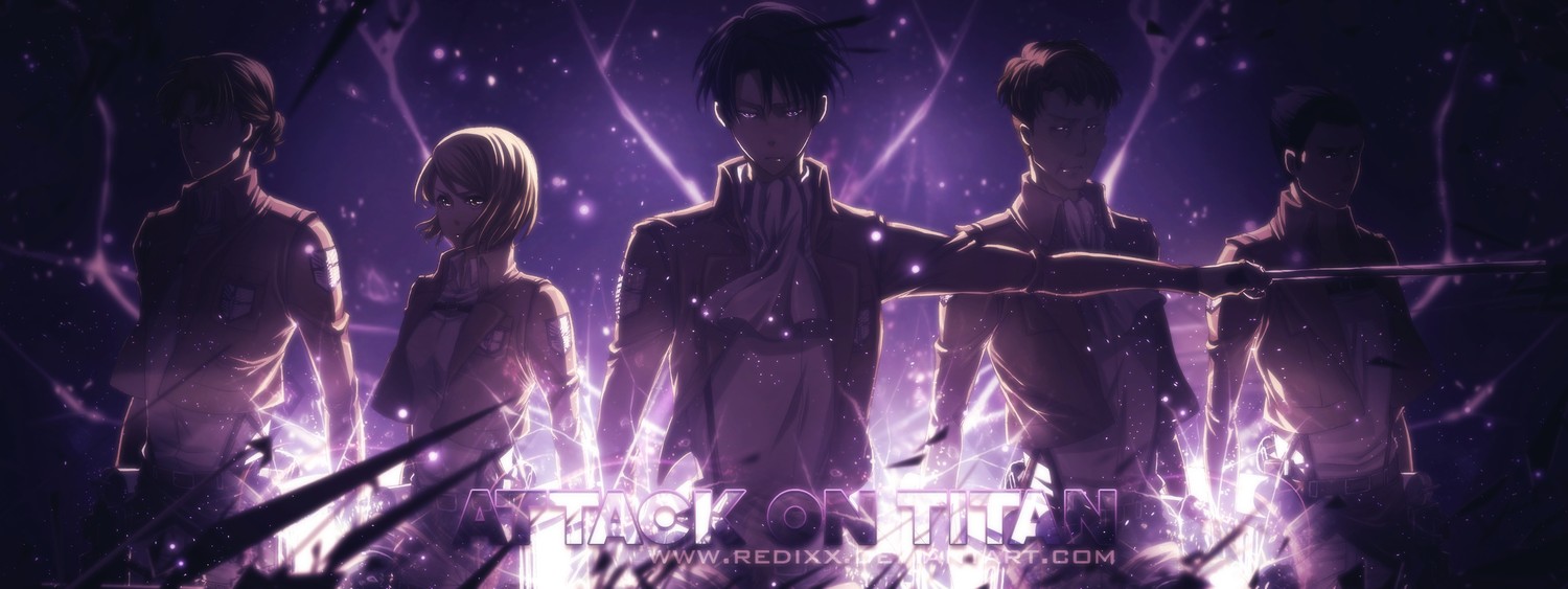 Epic Attack on Titan Wallpaper Featuring Eren Yeager and Levi