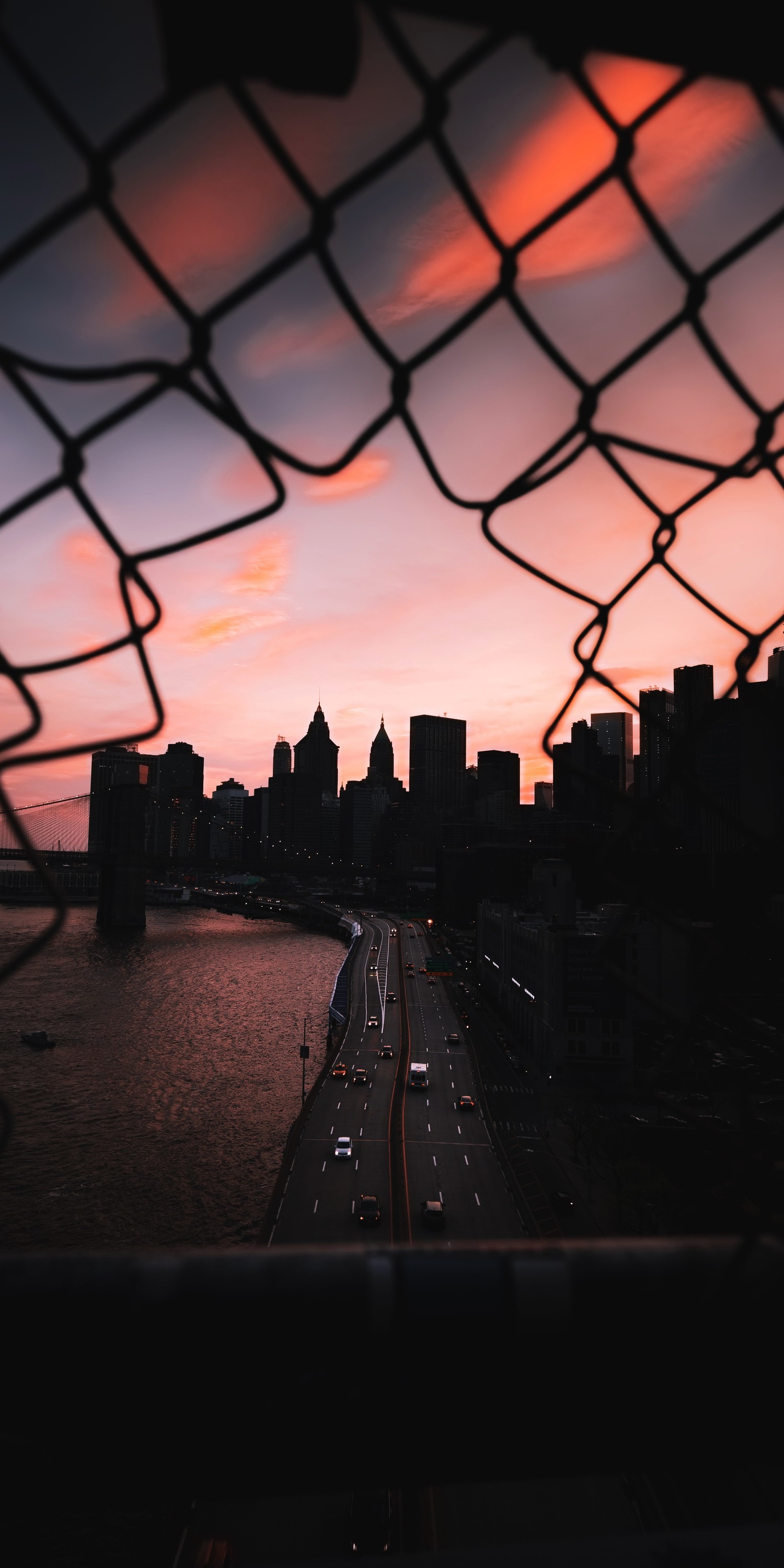 Breathtaking Dusk View of Skyscrapers and Water