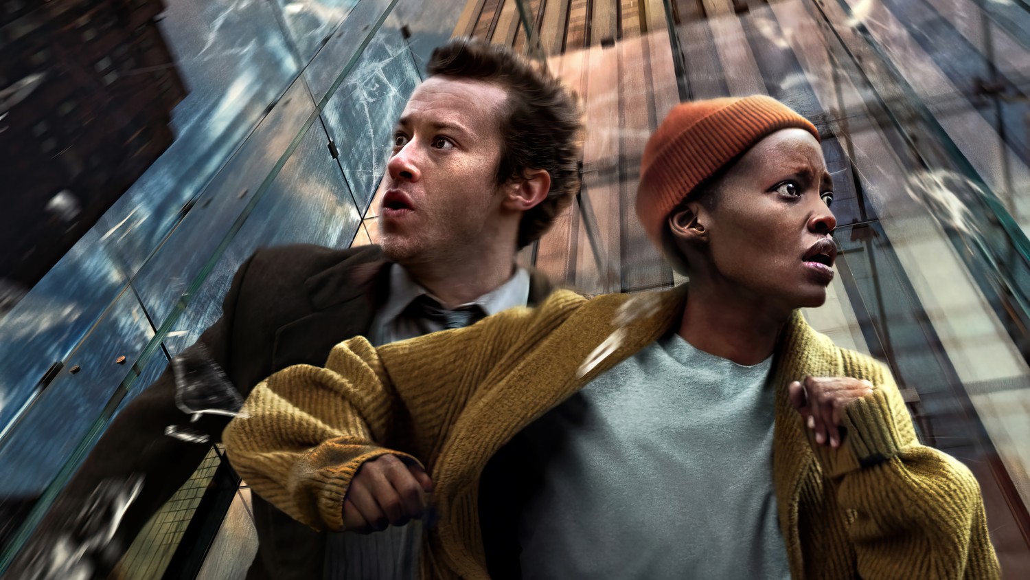 Fond d'écran de A Quiet Place Day One avec Joseph Quinn et Lupita Nyong'o