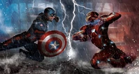 Download Stunning Captain America vs Iron Man Wallpaper