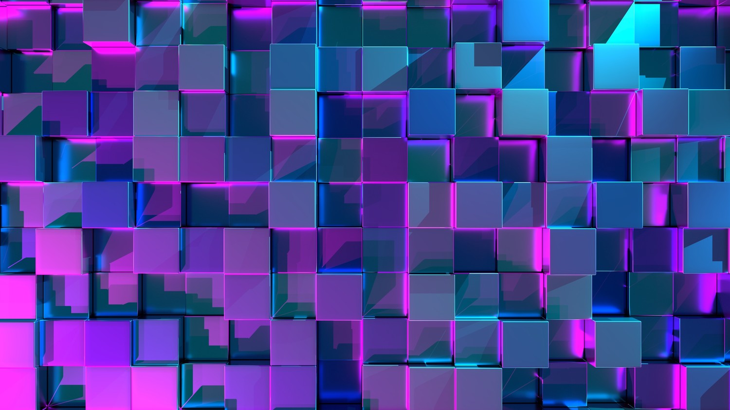 Download Our Vibrant Neon 3D Cube Wallpaper