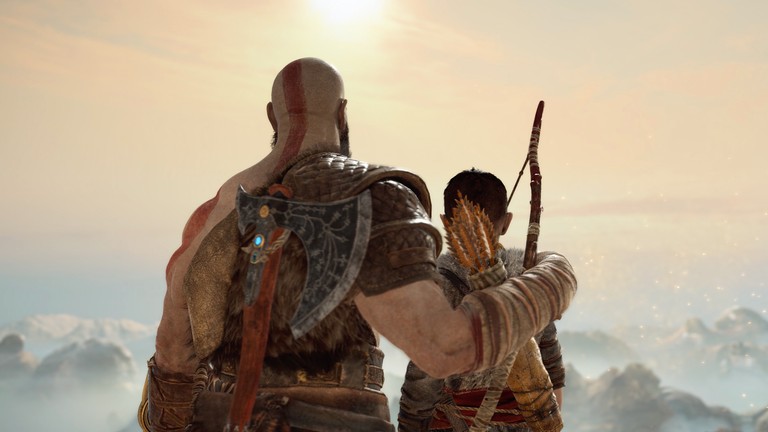 Download Premium God of War Wallpaper Featuring Kratos and Atreus