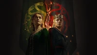 House of the Dragon: Fondo de pantalla de Rhaenyra Targaryen y Alicent Hightower