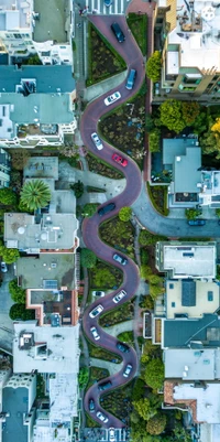 Lombard Street Vista Aérea – Fondos Escénicos de San Francisco