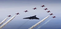 Téléchargez le superbe fond d'écran Avro Vulcan et F/A-18 Hornet