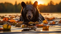 Descubre el impresionante fondo de oso al atardecer