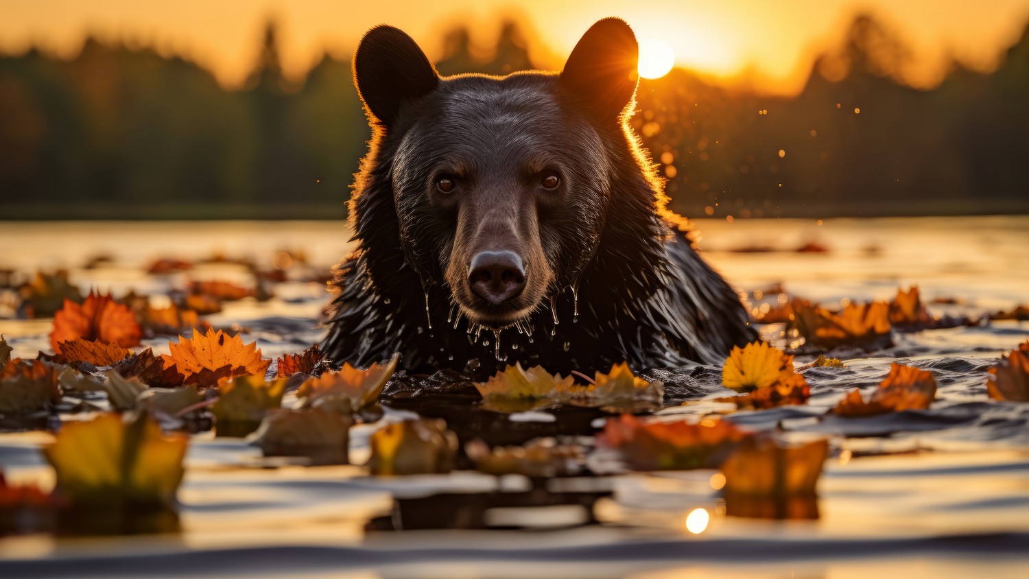 Discover the Stunning Bear at Sunset Wallpaper