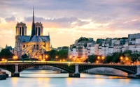 Breathtaking Wallpaper of Paris: Notre-Dame and Seine River