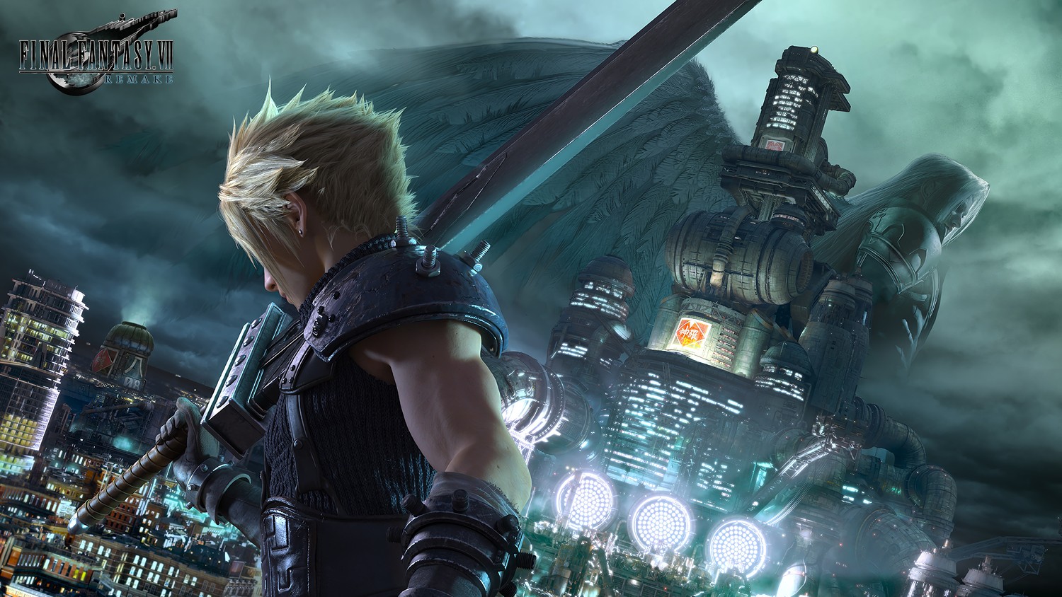 Stunning Final Fantasy 7 Remake Wallpaper Featuring Cloud Strife and Sephiroth